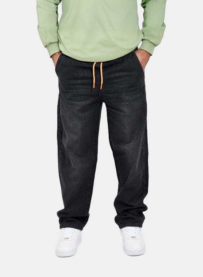 Men'S Black Wide-Leg Jeans