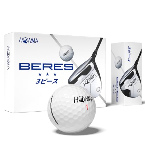 Honma BERES 3S Golf Balls, Long Distance with High Speed,3 Layer with Surlyn Cover‌,Soft Golf Balls for Men Women Beginner Amateur Golfer, Perfect for Off The Tee and Around The Green,1 Dozen - Image 1