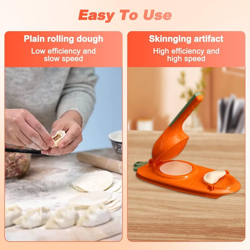 2in1 Dumpling Maker Momo Maker Machine Momo Maker Samosa Maker Gujiya Maker Machine Kajjikayalu Karanji Maker Skin Press Mould for Ghughra with Dumpling Puri Maker Multicolor  - Image 3