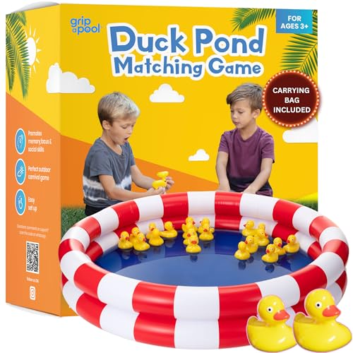 GRIP A POOL Duck Pond Matching Carnival Game Outdoor Games for Kids Birthday Party Field Day Fun Activities for Kids 48 35 Outdoor Water Toys and Games for Backyard Memory Game Easter Gift Summer Toy - Image 1