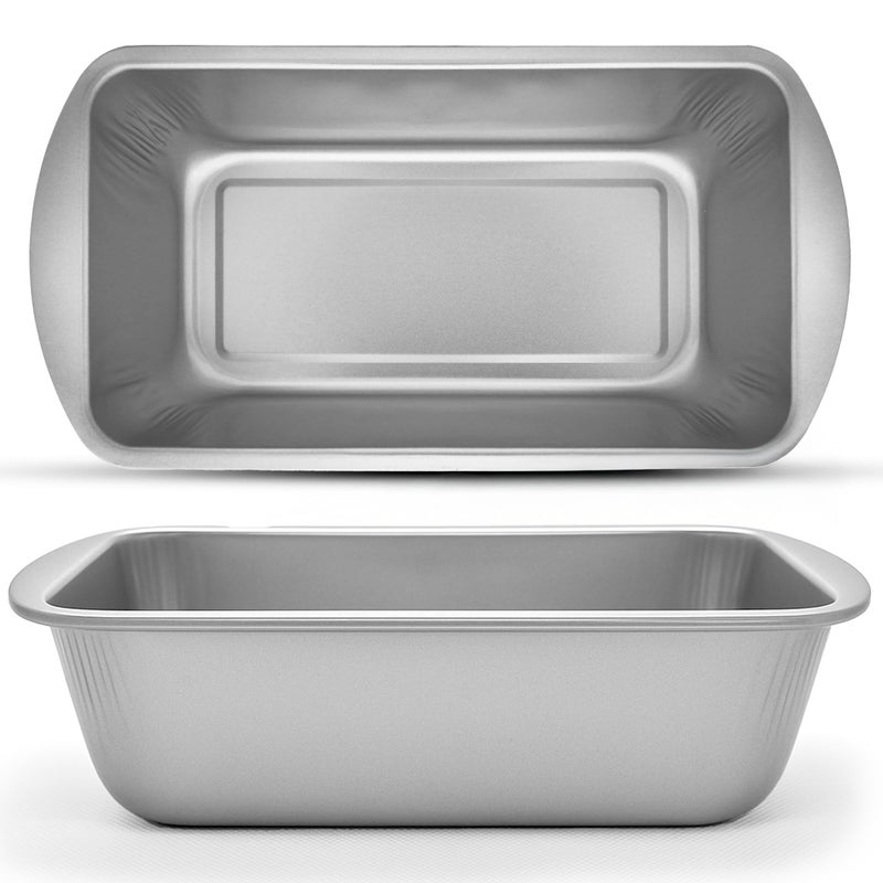 SOL 2pk Loaf Tins for Baking 2lb  NonStick Bread Tins 21 x 11 x 64cm  Durable Baking Moulds for Homemade Bread Cakes Loaves Meatloaf Oven Use Kitchen Baking  Food Prep