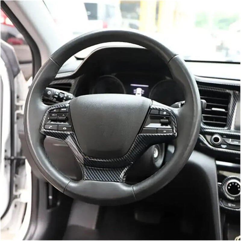 Wivplex Carbon Fiber Steering Wheel Trim for Hyundai Elantra 2017-2020 - Image 5