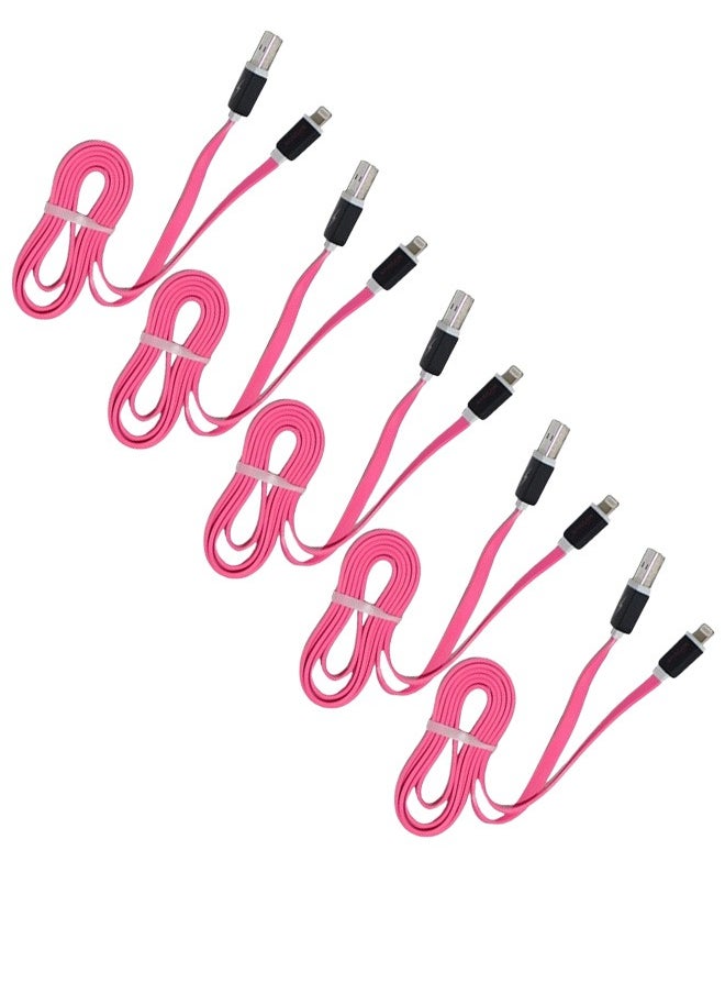 NIPUDUN Pack Of 5 NIPUDUN Cable lightting For iPhones pink  - Image 1