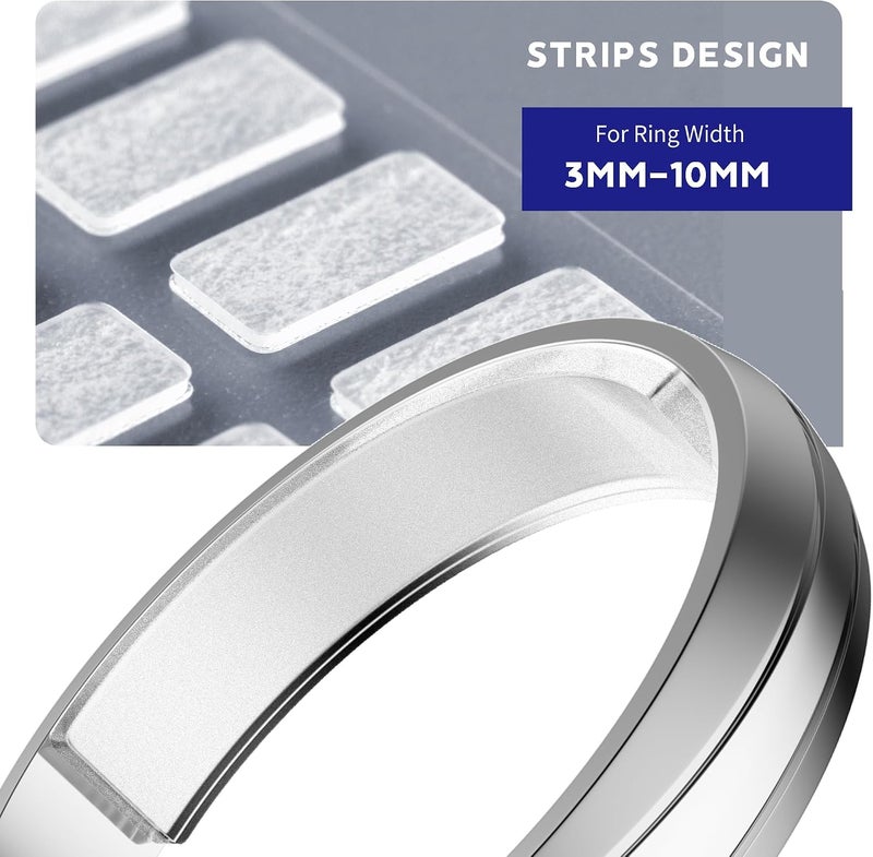 ELETIUO Invisible Ring Size Adjuster,Multiple Sizes 3 Styles for Loose Rings,117Pcs Sticky Strips &16 Inserts &4 Spirals Ring Spacers,Resizers,Silicone Ring Guards for Men&Women - Image 5