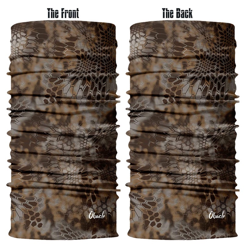 Obacle Face Mask for Sun Dust Wind Protection Breathable Seamless Face Mask Headband Bandana for Men Women Thin Neck Gaiter for Motorcycle Fishing Hunting Outdoor Sport (Python Skin Deep Brown) - Image 3