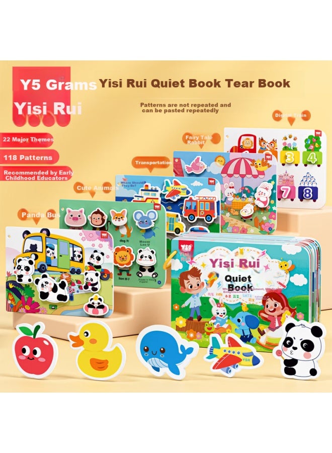 Ysr Quiet Sticker Book Children's Magic Velcro Tear Book Baby 0-1-2 Years Old Concentration Training Early Education Book Toy - Image 1