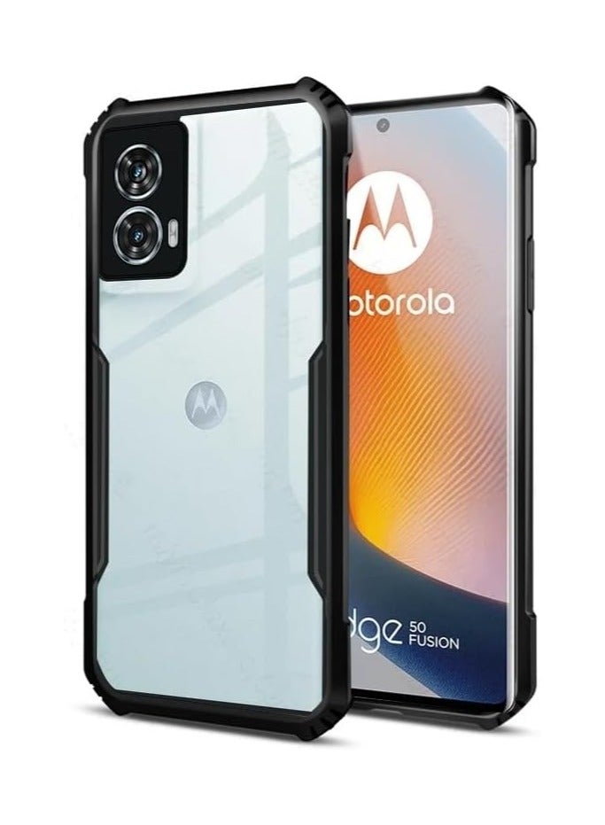 عام حافظة متوافقة مع موتورولا إيدج 50 فيوجن 【دروب رووف】 【مقاوم للعرق】 【مقاوم لبصمات الأصابع】 حافظة هاتف واقية شفافة من البولي يوريثان+بيسي تناسب موتو إيدج 50 فيوجن - Image 1