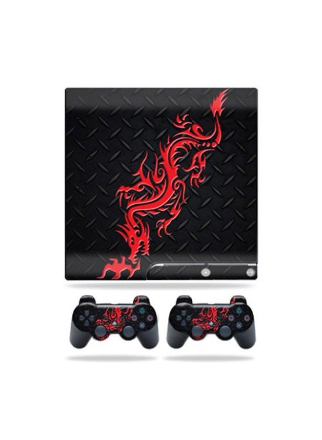 MIGHTY SKINS MightySkins Skin Compatible With Sony Playstation 3 PS3 Slim skins + 2 Controller skins Sticker Red Dragon - Image 1