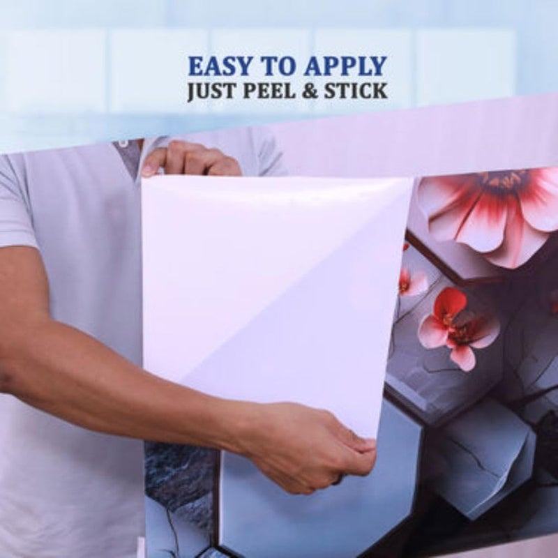 RUBY Decor Ruby Décor Decorative Beautiful Purple Flower Design Sticker Refrigerator Door Sticker PVC Vinyl Fridge Wrap Sticker for Home (120 cm x 60 cm or 48 X 24 Inches) - Image 4