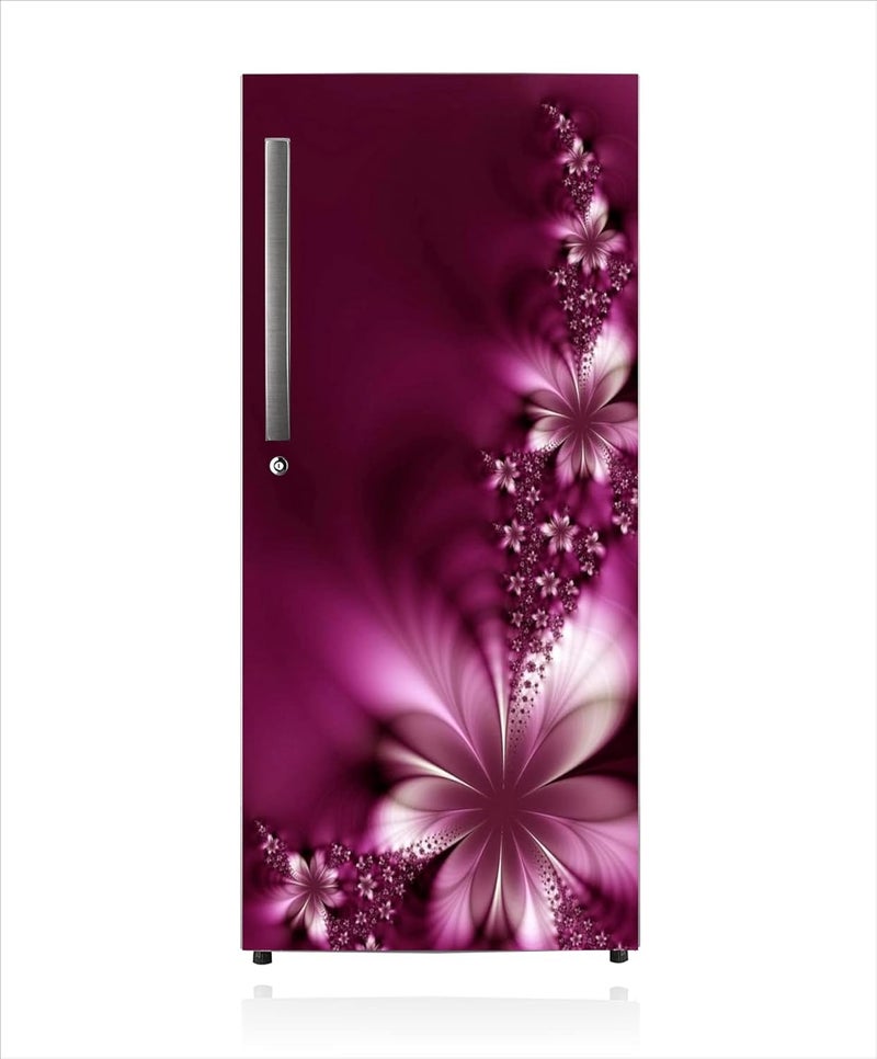 RUBY Decor Ruby Décor Decorative Beautiful Purple Flower Design Sticker Refrigerator Door Sticker PVC Vinyl Fridge Wrap Sticker for Home (120 cm x 60 cm or 48 X 24 Inches) - Image 2