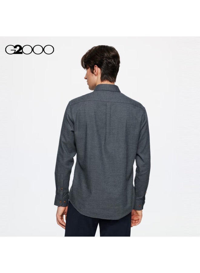 G2000 Pure Cotton Flannel Men's Autumn Winter Long Sleeve Casual Shirt Mall Edition - Image 1