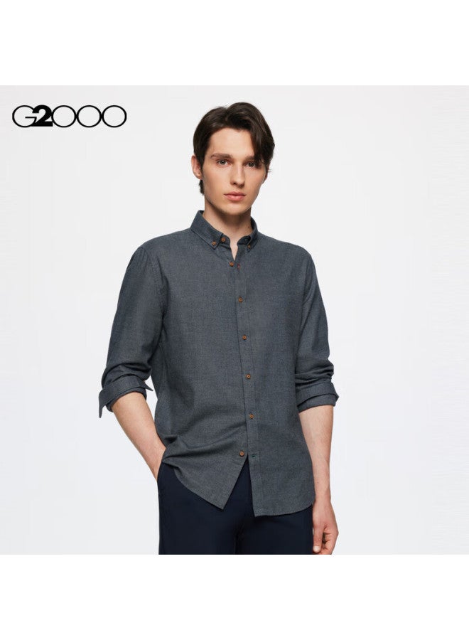 G2000 Pure Cotton Flannel Men's Autumn Winter Long Sleeve Casual Shirt Mall Edition - Image 2