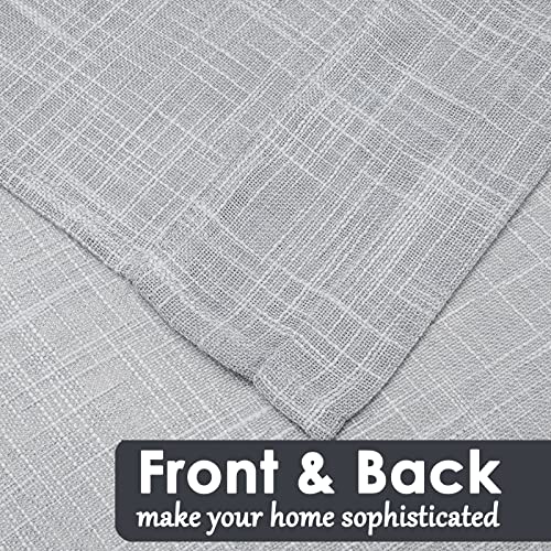 BD BEDA HOME Beda Home Tassel Linen Textured Swag Curtain Valance for Farmhouses’ Kitchen; Light Filtering Rustic Short Swag Topper for Small Windows Bedroom Privacy Added Rod Pocket Design (Lt Grey 36x36-2PCs) - Image 3