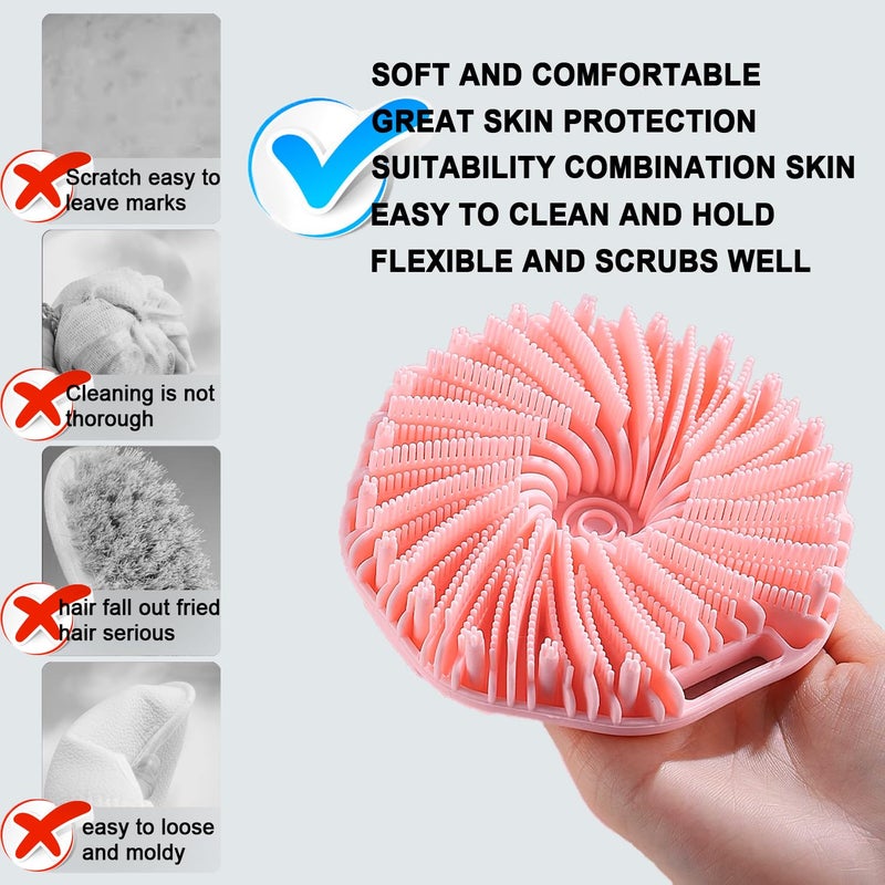 RamPula Silicone Body Scrubber  Exfoliating Body Scrubber for Sensitive Skin  Non-Slip Shower Scrubber for Body  Silicone Body Brush for Showering  Charcoal  Effective Showering Exfoliation  Gentle Massage - Image 3
