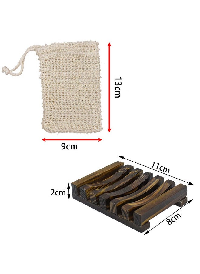 Dogxiong - 1 Pari Soap Exfoliating Bag Natural Soap Saver With Drawstring And Wooden Bead Holderexfoliating Loofah Pouch For Bathroom Shower - Image 1