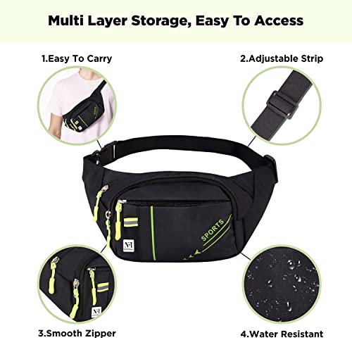 NFI essentials Waist Chest Bag for Men Women Belt Sling Pouch Crossbody Unisex Crossover Fanny Pack One Side Travel Hiking Zip Bag Multipurpose Adjustable Strap Shoulder Running Money Phone Bag - Image 3