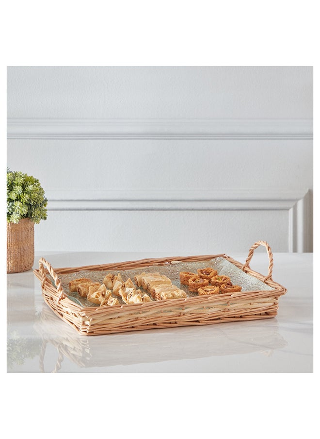 Home Box Minimalist 2-Piece Glass Serving Tray Set 27.1x39.5x10.7 cm  - Image 1