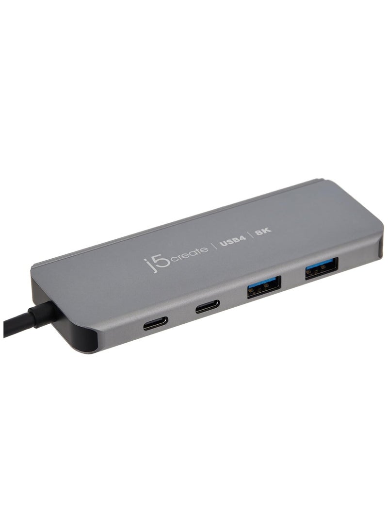 j5create JCH453 USB4 8K60 Slim Hub, Space Grey