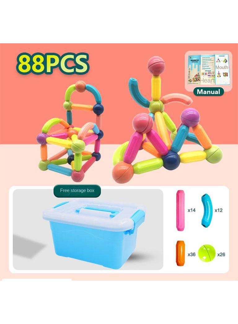 general 88-Piece Magnetic Toy Set Multicolor For Making Different Shapes 3+ Years Age Group - Image 1