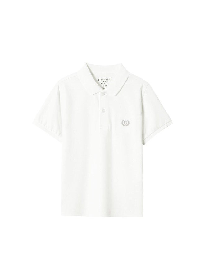 جيوردانو قميص بولو أبيض للأطفال - Image 3
