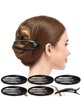 RC ROCHE ORNAMENT 6 Pcs Hair Clip Classic Oval Side Opening Slide Plastic Curve Flat Comb Inner Teeth Clamp Barrette Girls Ladies Beauty Accessory Grip, Large Black - pzsku/Z8393565751599BA99342Z/45/1745411141/34c2dfbe-9263-4bae-9a7e-ffcf578603dc
