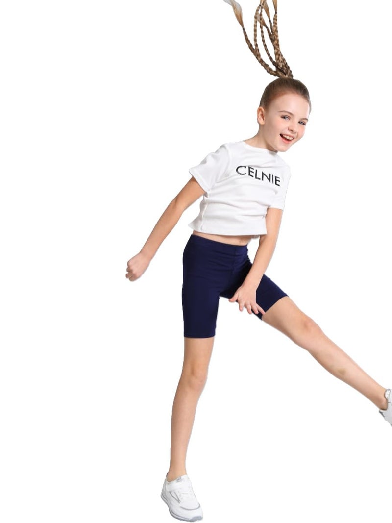 Deuerr Girls Dance Yoga Shorts Spandex Kids Volleyball Bike Athletic Shorts Girls Compression Shorts for Gym Activewear 6 Pack for 7-8 Years - Image 2
