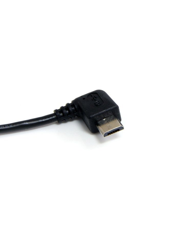 labelbike كابل ميكرو USB بطول 1 قدم / 30 سم - من A إلى زاوية يمين ميكرو B - USB نوع A (M) - زاوية 90 درجة ميكرو-USB نوع B (M) - أسود (UUSBHAUB1RA) - Image 2