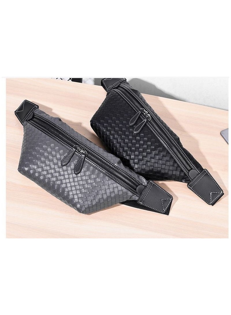 ريبنيو حقيبة صغيرة سهلة الحمل للسفر عالية الجودة للعمل أجنحة لحفظ الأوراق والهاتف استخدامات متعددة حزام كتف قابل للتعديل رمادي موديل 9611 - Image 2