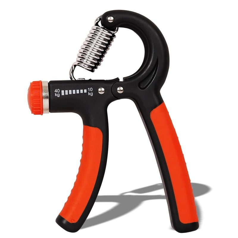 QuickFit Hand Grip Adjustable for Men & Women Arm Finger Excerciser | Power Gripper & Gym Workouts Perfect Forearm Strength Building (10-40kg) Multicolor (Black & Orange) - Image 1