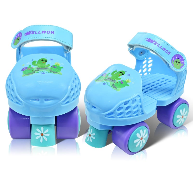WELLWON Toddler Roller Skate, Adjustable Kids Rollerskates for Girls Boys Ages 2-5 Years Old, Kids Beginner Roller Skates Quad-Style 4 Wheel for Children - Image 1