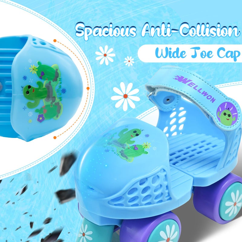 WELLWON Toddler Roller Skate, Adjustable Kids Rollerskates for Girls Boys Ages 2-5 Years Old, Kids Beginner Roller Skates Quad-Style 4 Wheel for Children - Image 2