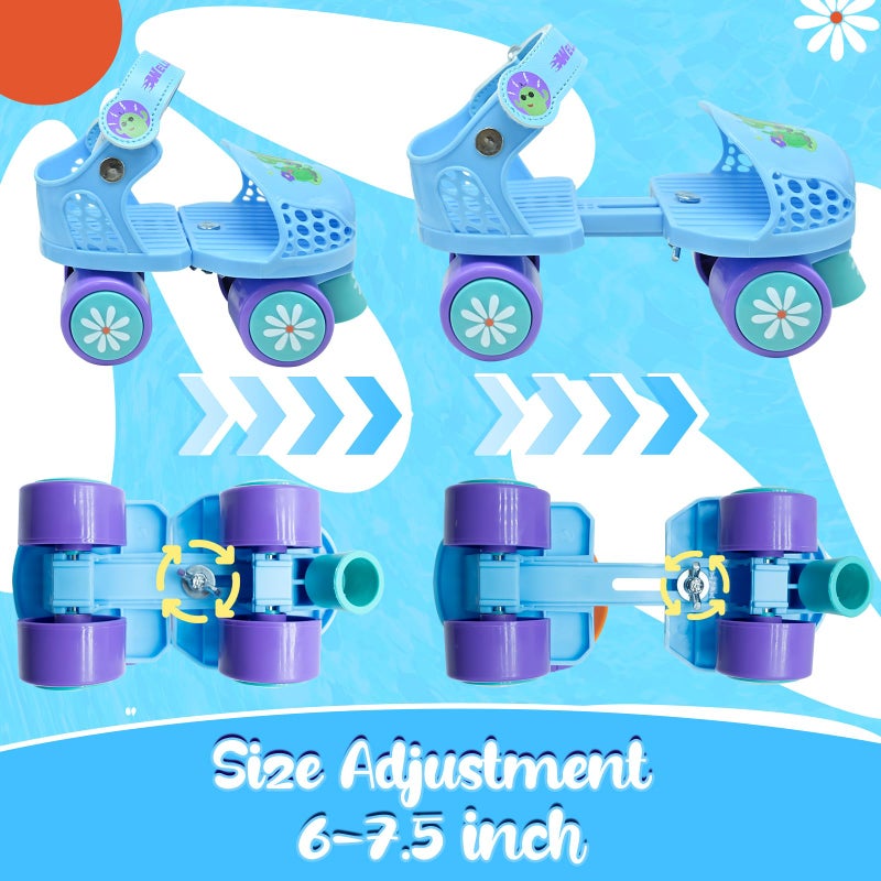 WELLWON Toddler Roller Skate, Adjustable Kids Rollerskates for Girls Boys Ages 2-5 Years Old, Kids Beginner Roller Skates Quad-Style 4 Wheel for Children - Image 3