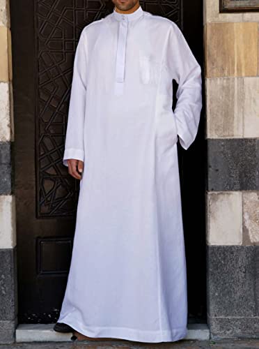 HOMELEX Men's Muslim Clothes Thobe Middle East Kaftan Saudi Arab Caftans Islamic Abaya Dress Dubai Robes - Image 5