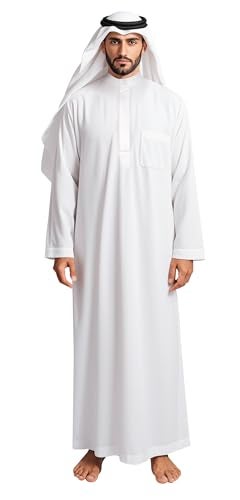 HOMELEX Men's Muslim Clothes Thobe Middle East Kaftan Saudi Arab Caftans Islamic Abaya Dress Dubai Robes - Image 1