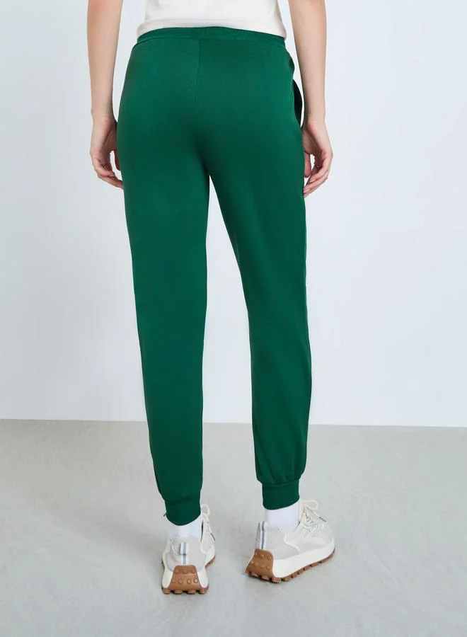 ستايلي بنطال جوغر محبوك سادة برباط