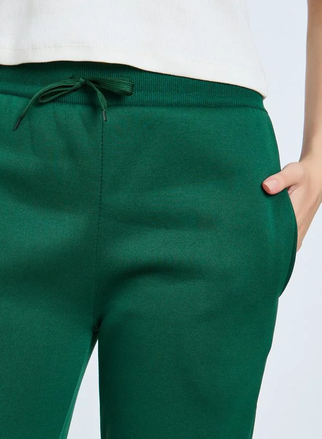 ستايلي بنطال جوغر محبوك سادة برباط