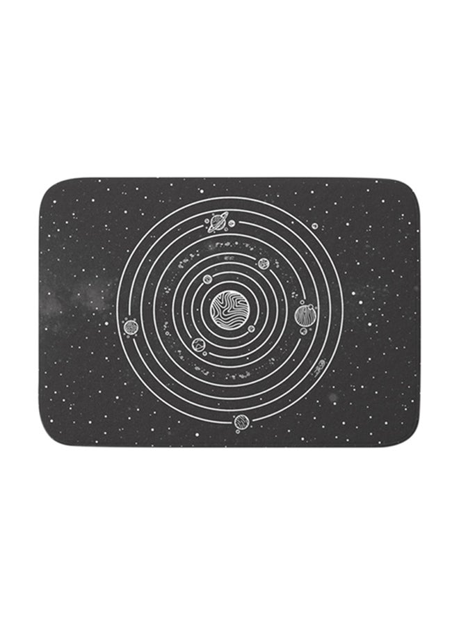 NIBEMINENT Space Astronaut Pattern Anti-Skid Doormat Black/White 40 x 60cm