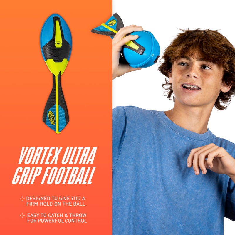 Nerf Vortex Ultra Grip Football, Designed for Easy Catching, Howling Whistle Sound, Distance-Optimizing Tail, Water-Resistant, All-Weather Play - Image 2