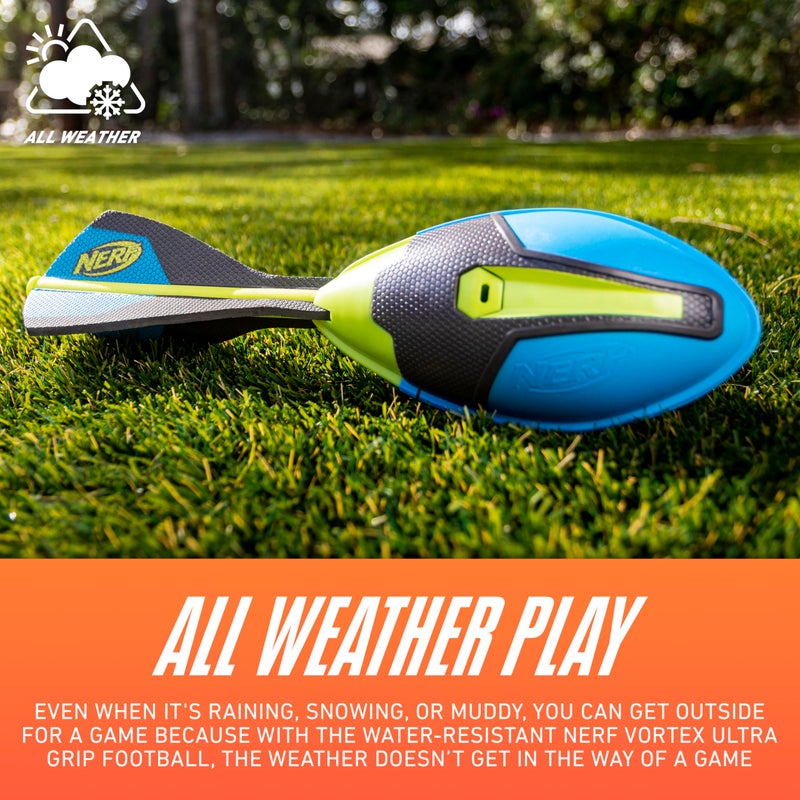 Nerf Vortex Ultra Grip Football, Designed for Easy Catching, Howling Whistle Sound, Distance-Optimizing Tail, Water-Resistant, All-Weather Play - Image 5