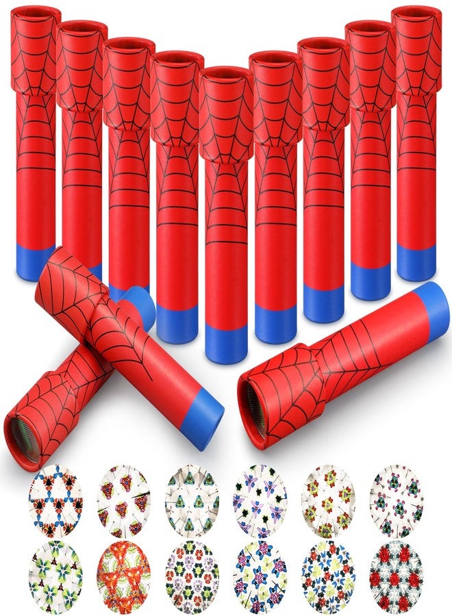 RoundFunny 12 Pcs Spider Birthday Party Favors Spider Web Kaleidoscopes Nostalgic Toys Educational Toys Goodie Bags Stuffers for Kids Classroom School Return Gifts Carnival Prizes - Image 1