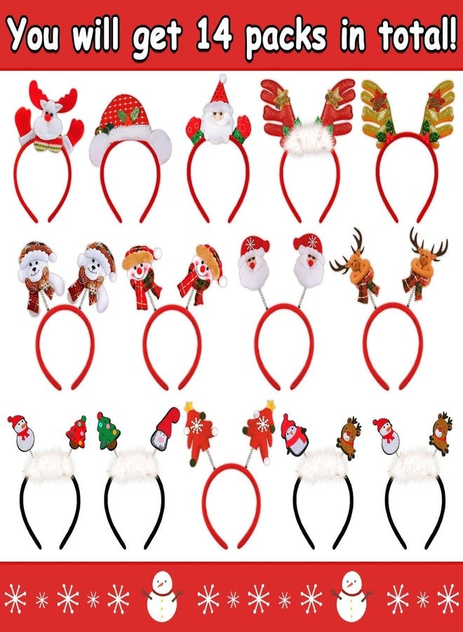 بارتي ويند عصابة رأس عيد الميلاد من PARTYWIND لتزيين الحفلات، 14 نمطًا من عصابات رأس عطلة عيد الميلاد للأطفال والأزياء والإكسسوارات، لوازم حفلات عيد الميلاد، قبعة سانتا من قرن الرنة - Image 2