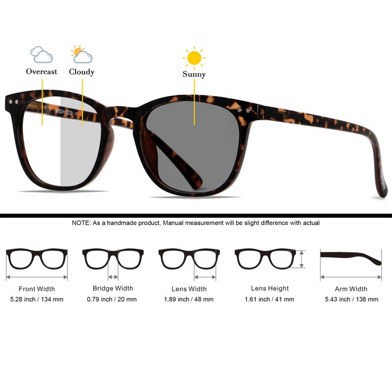 ANDWOOD Photochromic Sunglasses for Women Men UV Protection Blue Light Blocking Glasses Computer Filter Bluelight Blocker Anti Blue Ray - Image 5