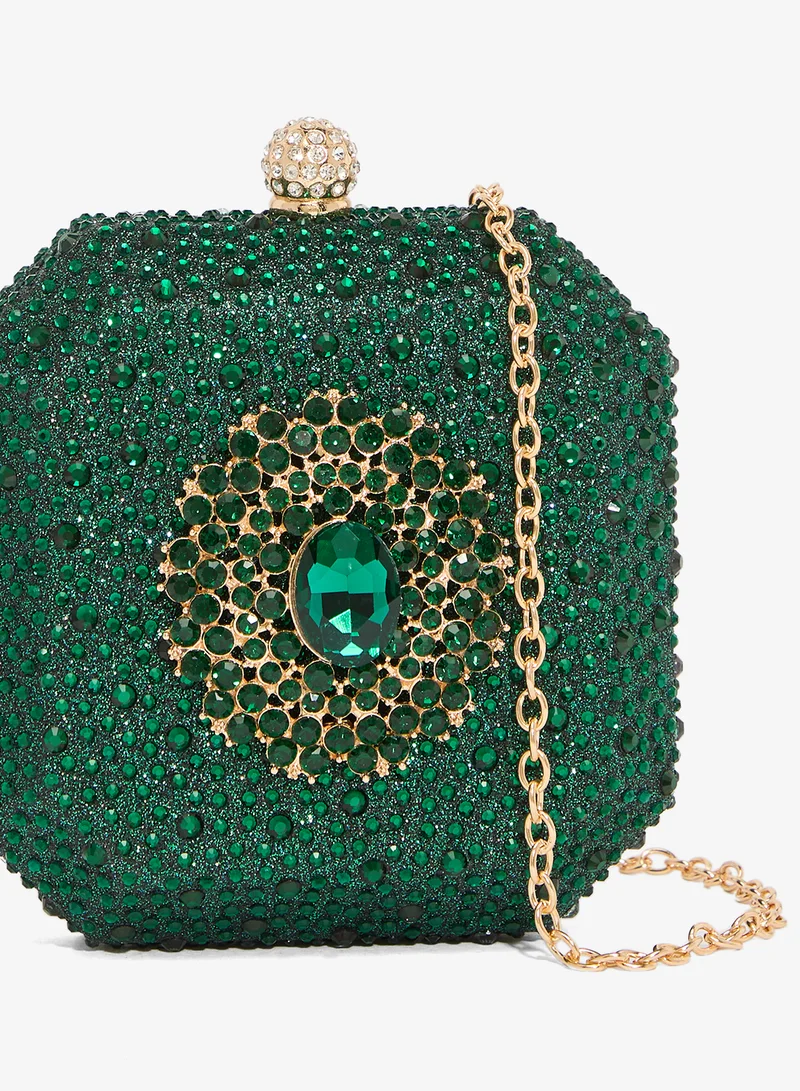 Khizana  GoldAccent  Detailed Diamonte Emebellished Bag for Women | Best Price UAE