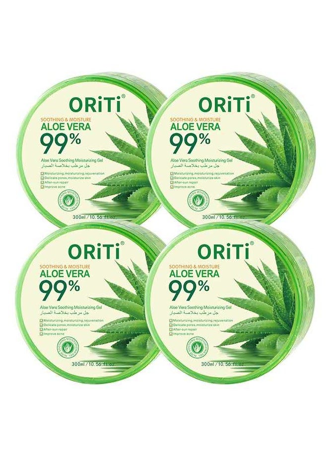 ORiTi - 4 PCS Aloe Vera Soothing Moisturizing Gel Clear 300ml - Image 1