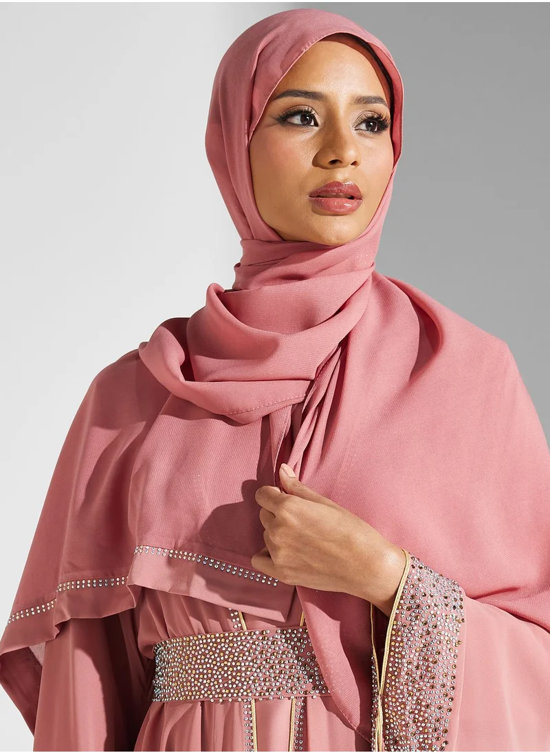 Khizana Embellished Detail Abaya With Sheila