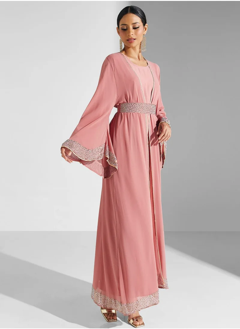 Khizana Embellished Detail Abaya With Sheila