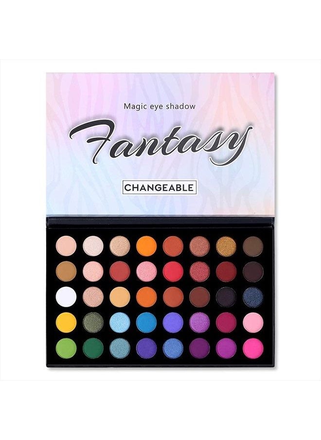 CHARMCODE 40 Colors High Pigmented Shimmer Matte Eyeshadow Makeup Palette Full Spectrum Artist Glitter Metallic Waterproof Creamy Blendable Eye Shadow Cosmetics (Color 1)  - Image 1
