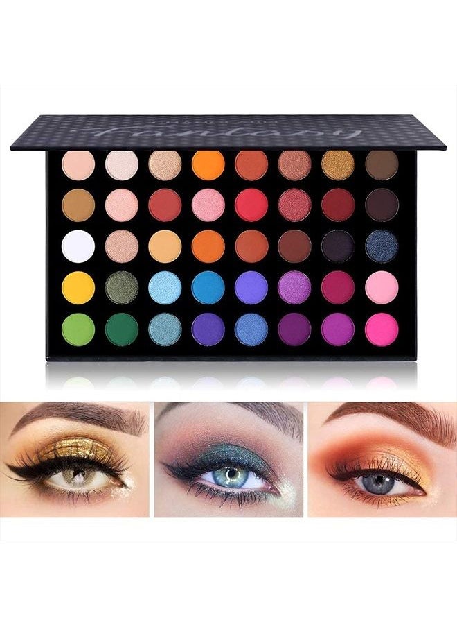 CHARMCODE 40 Colors High Pigmented Shimmer Matte Eyeshadow Makeup Palette Full Spectrum Artist Glitter Metallic Waterproof Creamy Blendable Eye Shadow Cosmetics (Color 1)  - Image 3