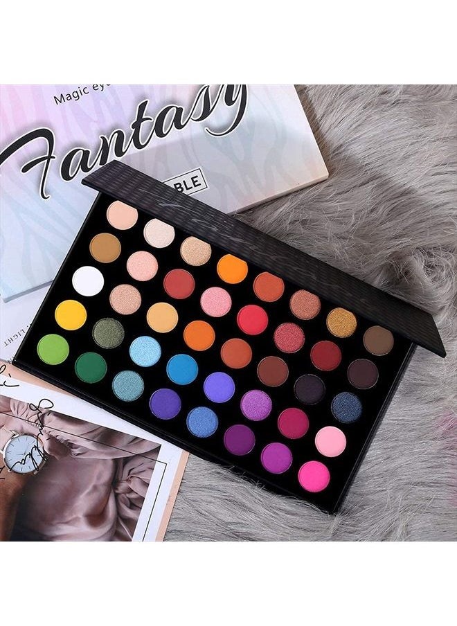 CHARMCODE 40 Colors High Pigmented Shimmer Matte Eyeshadow Makeup Palette Full Spectrum Artist Glitter Metallic Waterproof Creamy Blendable Eye Shadow Cosmetics (Color 1)  - Image 5
