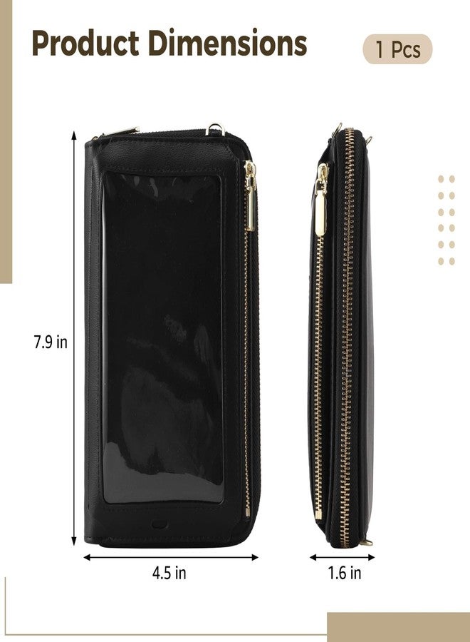 DORMIYA Touch Screen Cell Phone Purse, RFID Blocking Crossbody Phone Purse with USB Charging Port, Detachable Straps, 8 Card Slots, Small Travel Wallet for Women, Black - Image 4